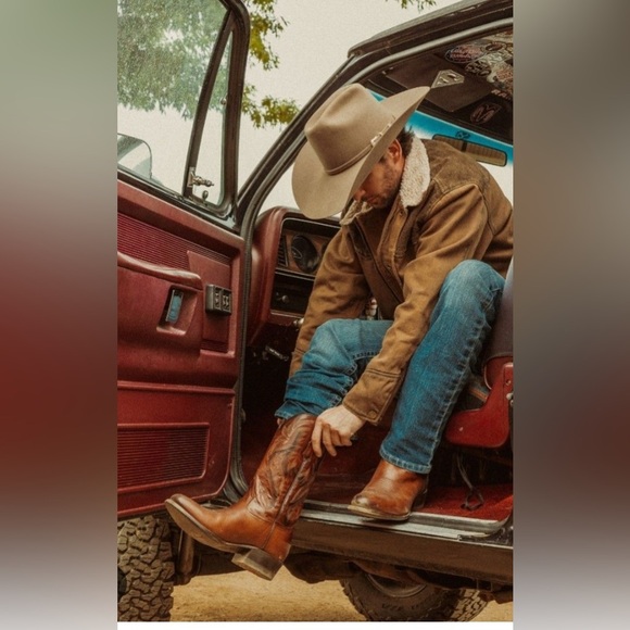 SZ 9.5 VINTAGE BOULET MENS LEATHER COWBOY WESTERN RANCHER BOOTS - Picture 12 of 12